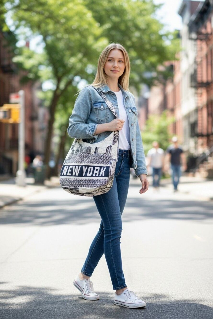 Robin Ruth New York Logo Womens Hobo Graffiti Tote Bag 13x18 Black White Purse